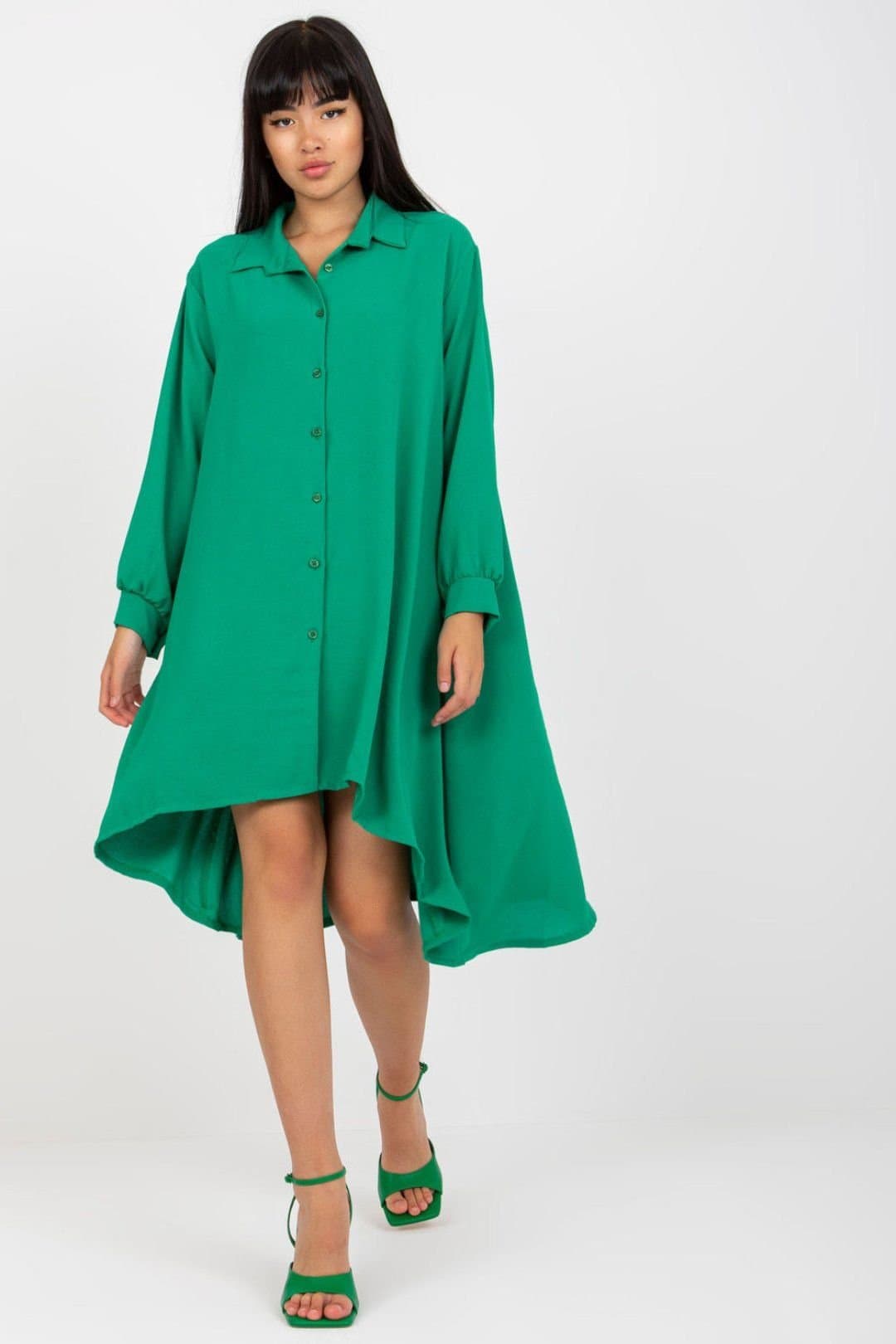 Love Lace Love Lace Women's Everyday to Evening Asymmetrical Hem Dress in Green