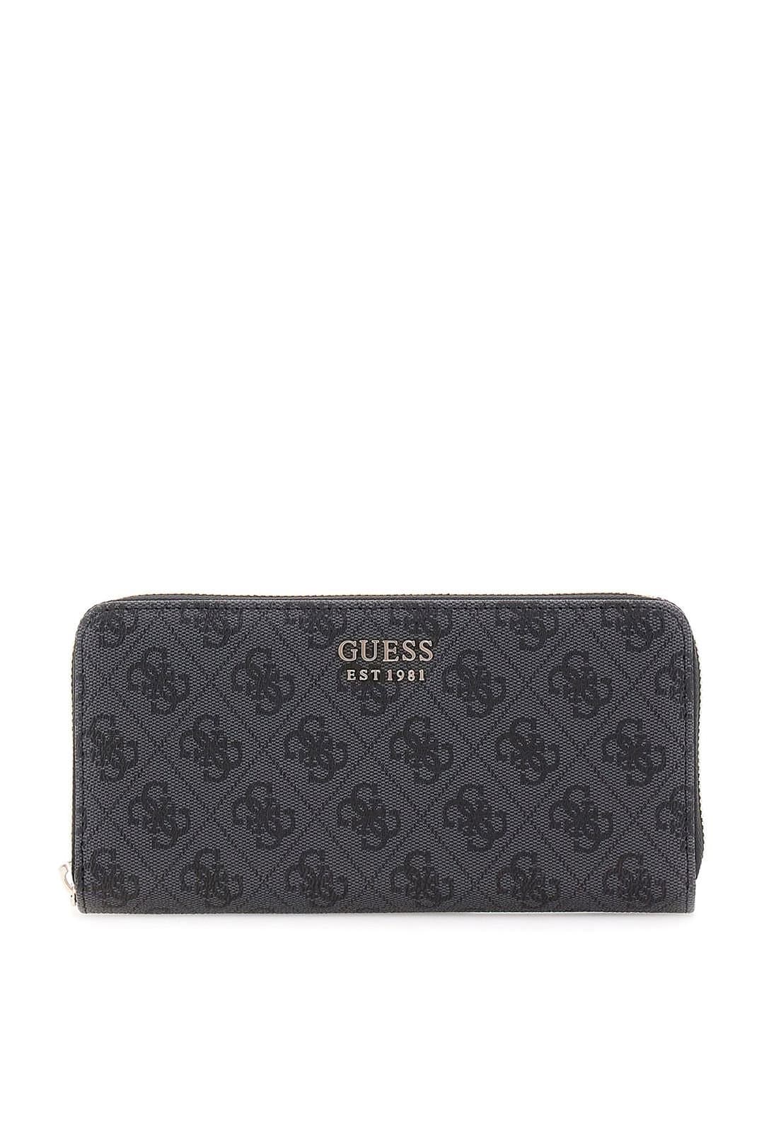 Guess Guess Women's Brenton Large Zip Around Coal Logo in Charcoal