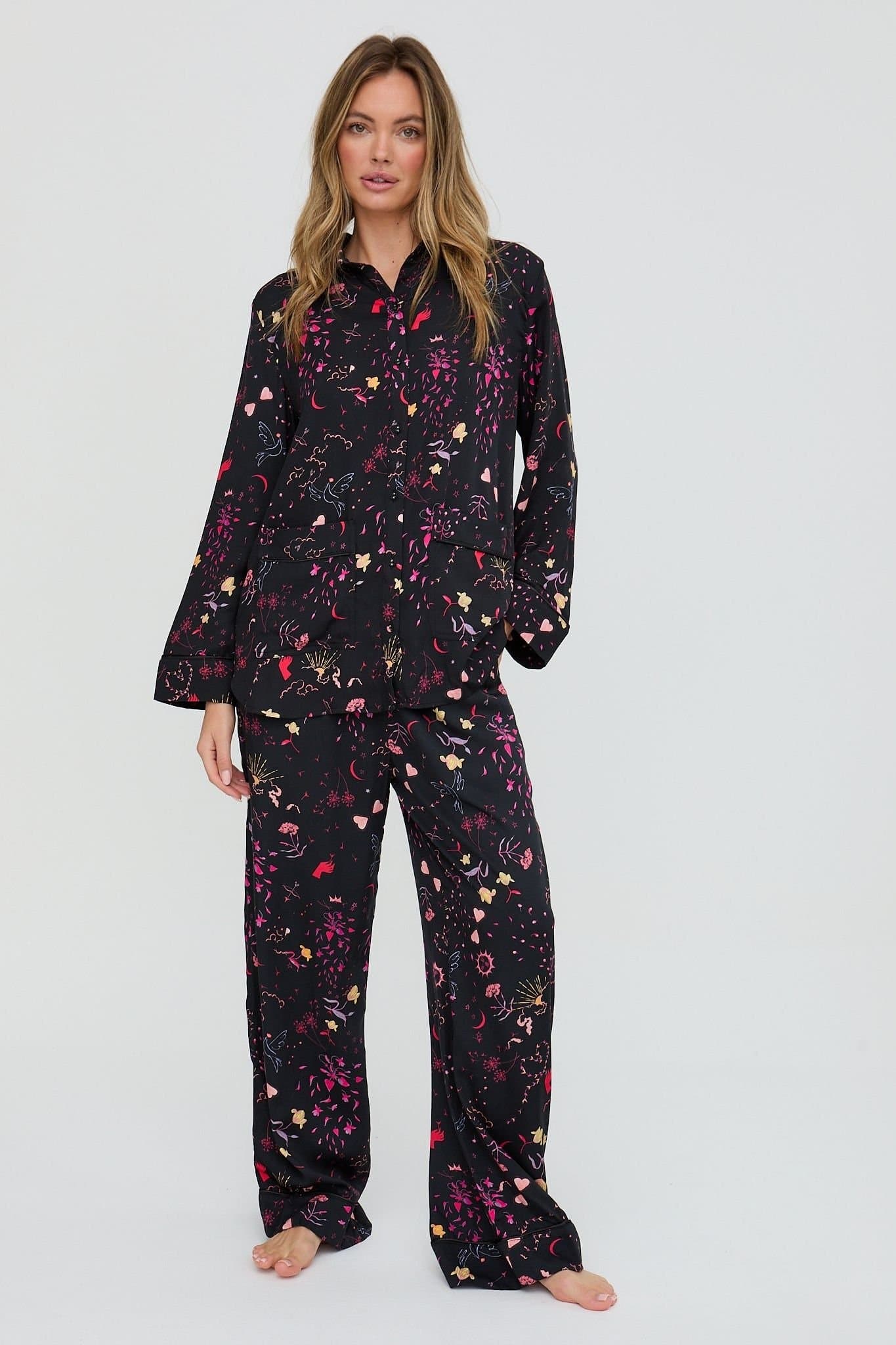 Lily and Lionel Lily and Lionel Black Love Letter Print Pyjama Set