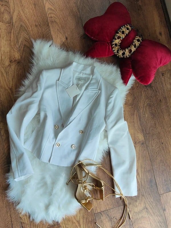 Zara Zara White L 12 double-breast blazer - 1