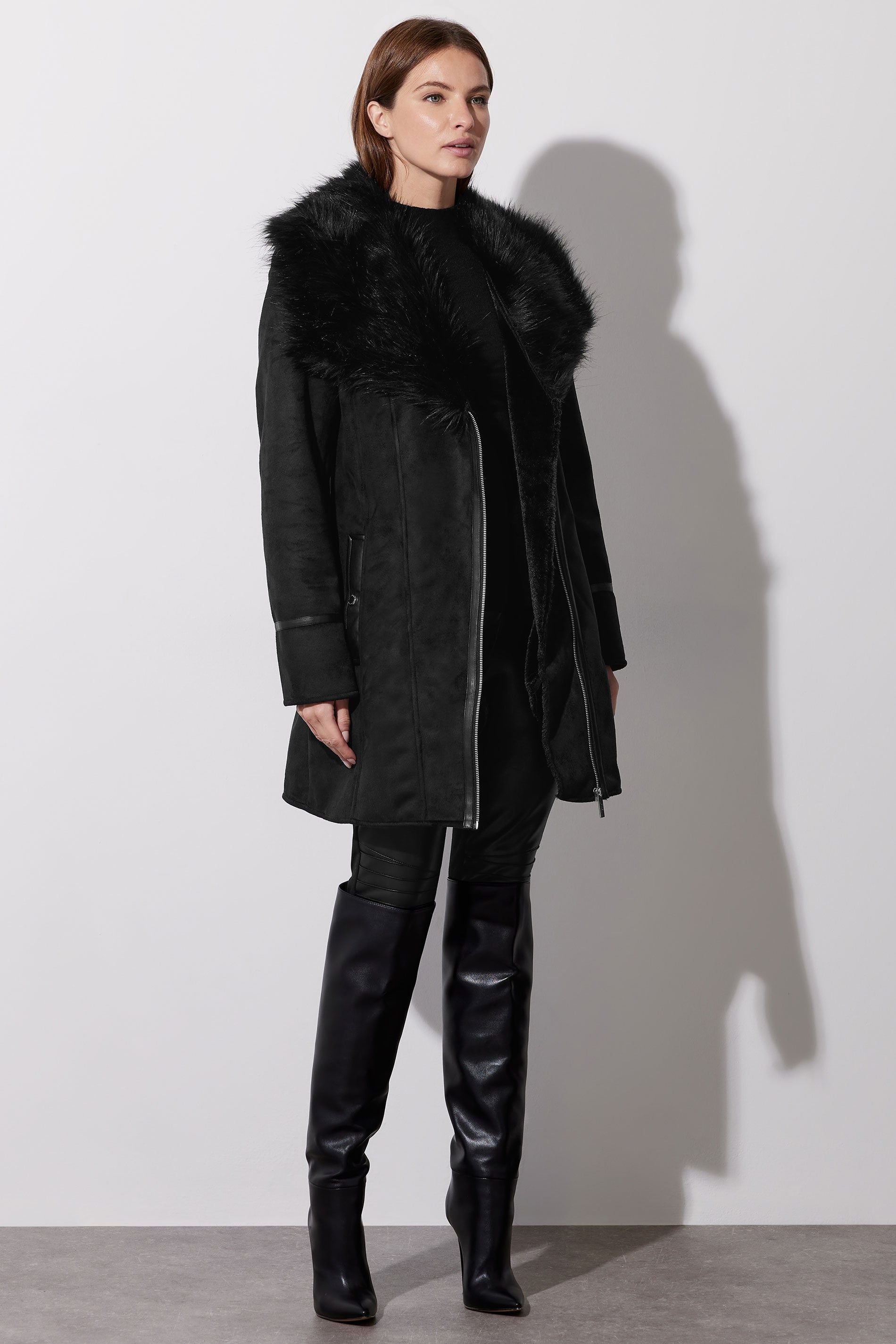 Star By Julien Macdonald Star by Julien Macdonald Women's Faux Suede Belted Jacket in Black - 3