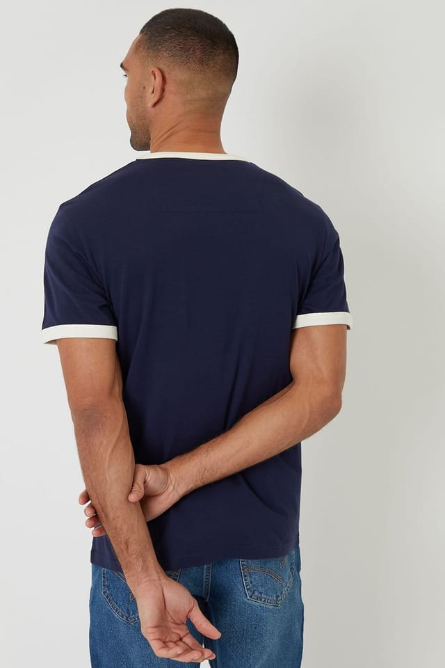 Threadbare threadbare Men's 2-Pack Cotton Ringer T-Shirts in Navy - 2