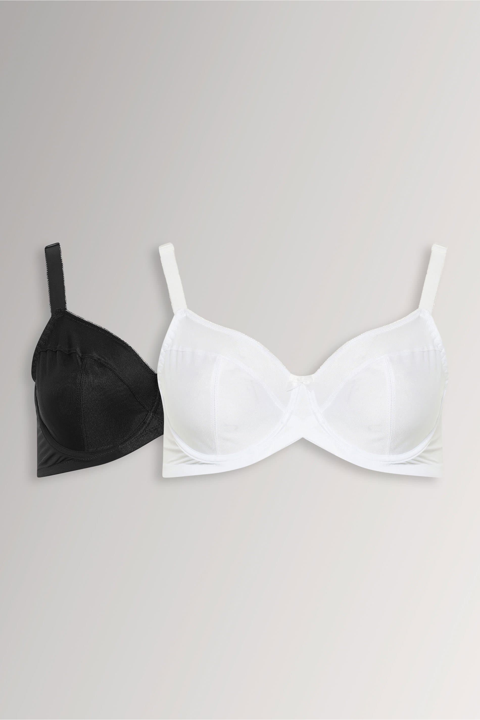 Yours Fuller Bust Lingerie Yourset 2 Pack Plus Size Black & White Underwired Bras