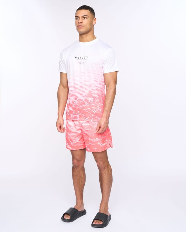 Henleys Henleys Men's Henpool Swim Shorts in Coral - 2