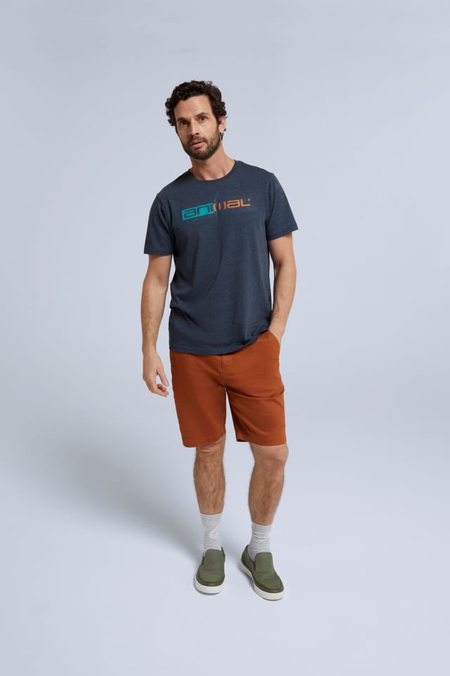 Animal Animal Men's 'Jacob' Short Sleeve Relaxed Fit Lightweight Casual Cotton T-Shirt in Navy - 2
