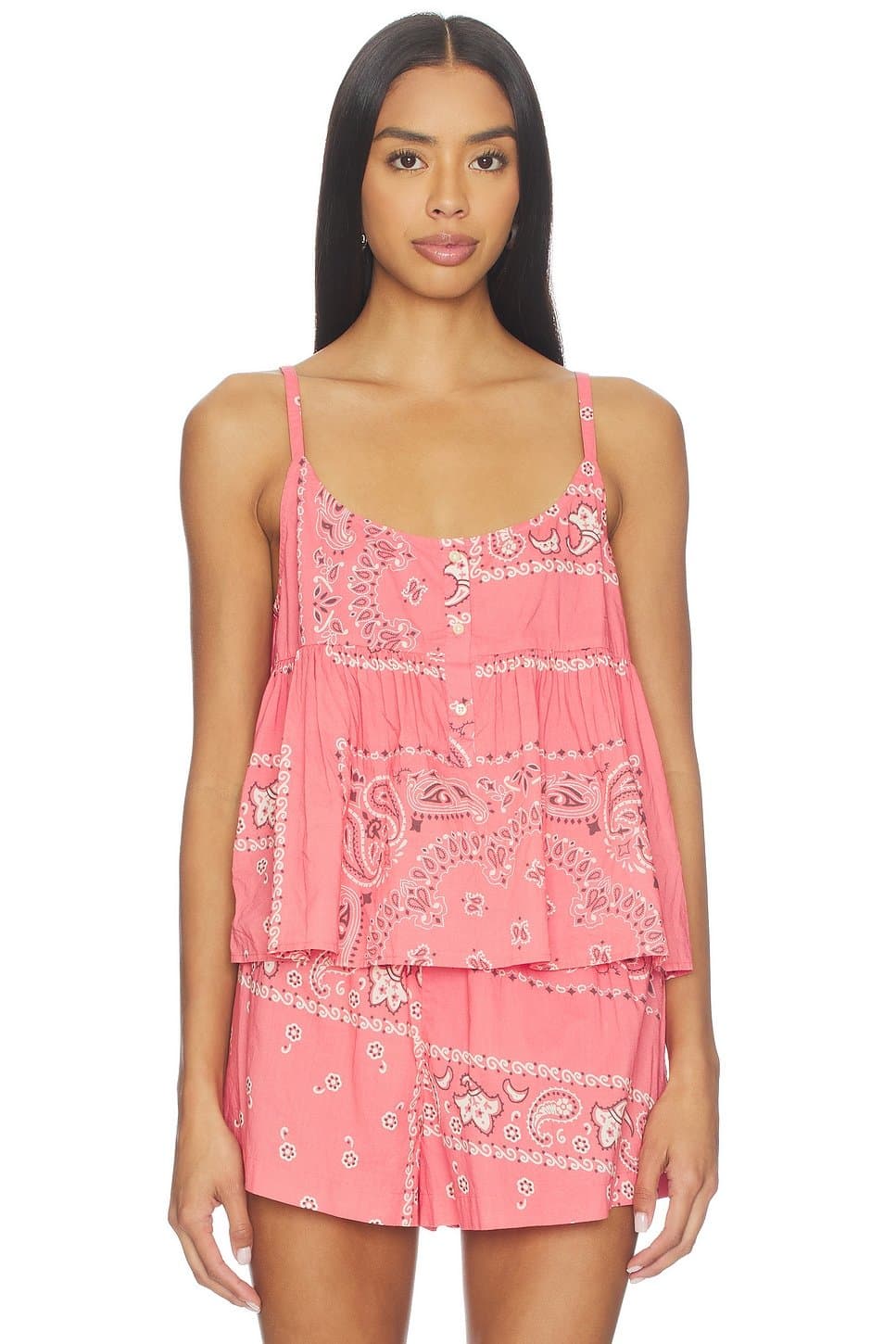 revolve Revolve The Nighttime Cami with Bandana Patchwork in Pink