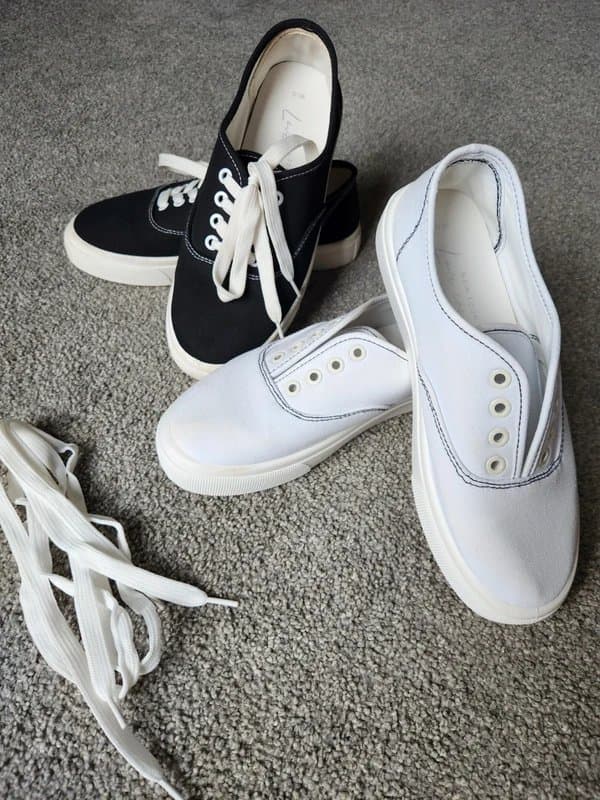 New Look Bundle 2 pairs New Look black and white canvas shoes. Size 5.