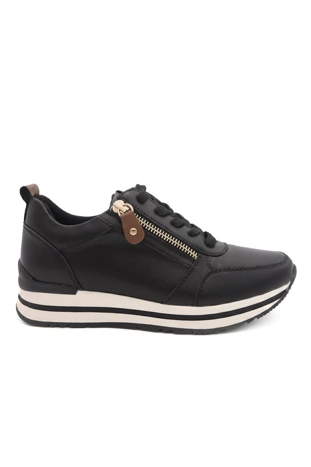 Pavers Pavers Women's Zip-Up Laced Trainers in Black - 2