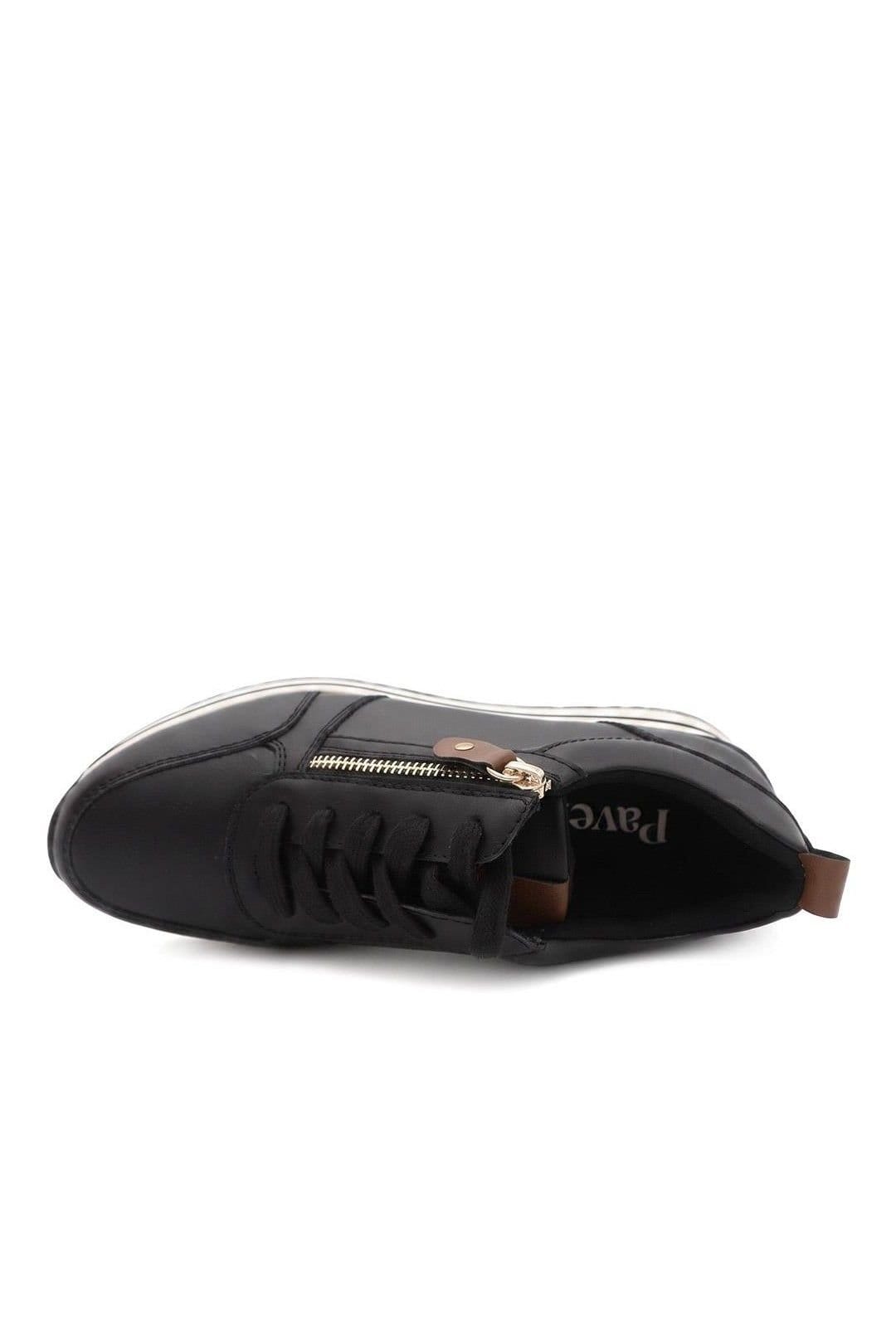 Pavers Pavers Women's Zip-Up Laced Trainers in Black - 4