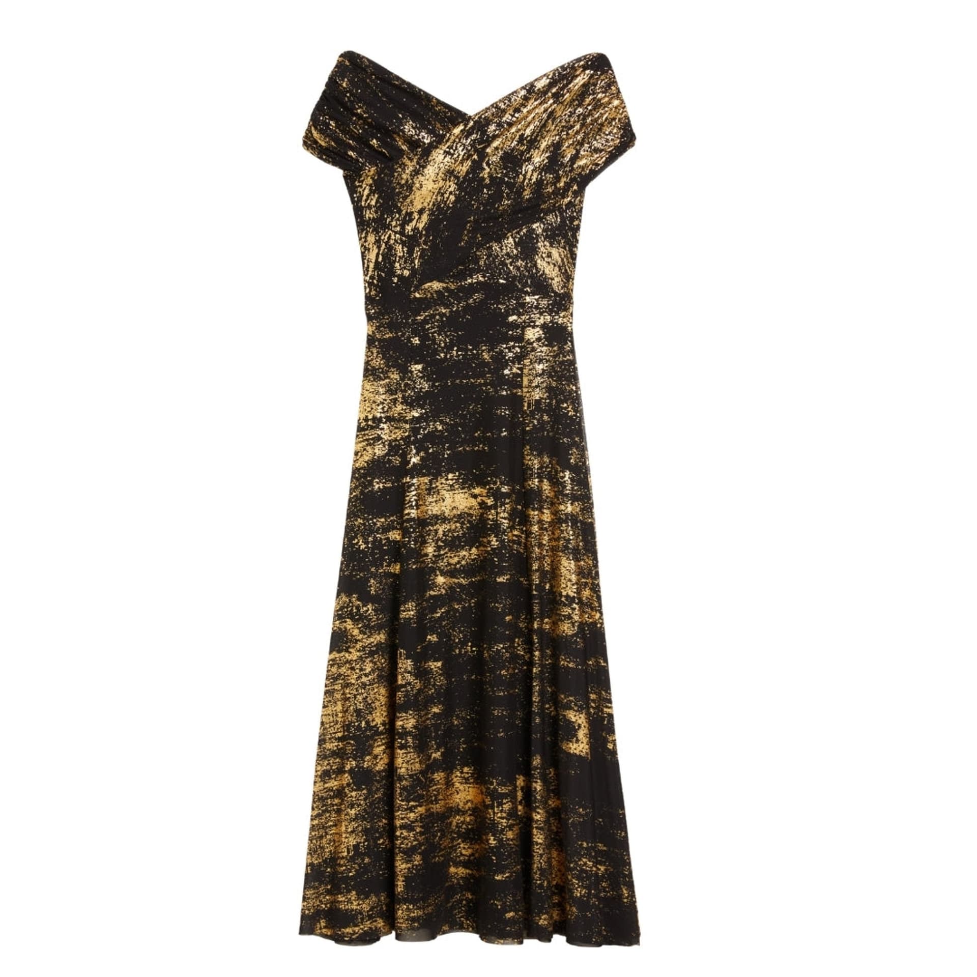 Ted Baker Ted Baker Women's Serinha Short Sleeve Off-The Shoulder Regular Fit Midi Dress in Black
