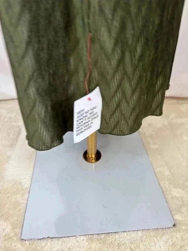 ASOS Design UK 16 ASOS Design Khaki Olive Textured Ruffle Maxi Dress Adjustable Straps