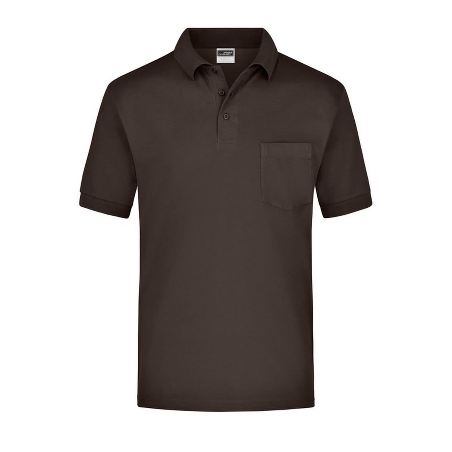 James and Nicholson James and Nicholson Men's Pique Pocket Polo Shirt in Brown