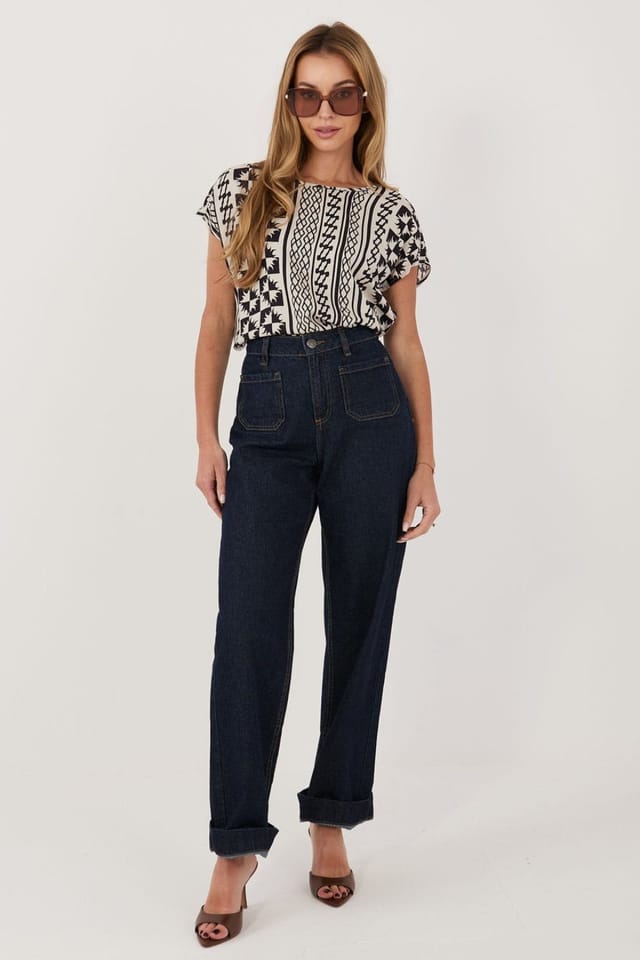 Love Lace Love Lace Women's Lightweight Viscose Casual Round Neck Blouse in Off-White - 2
