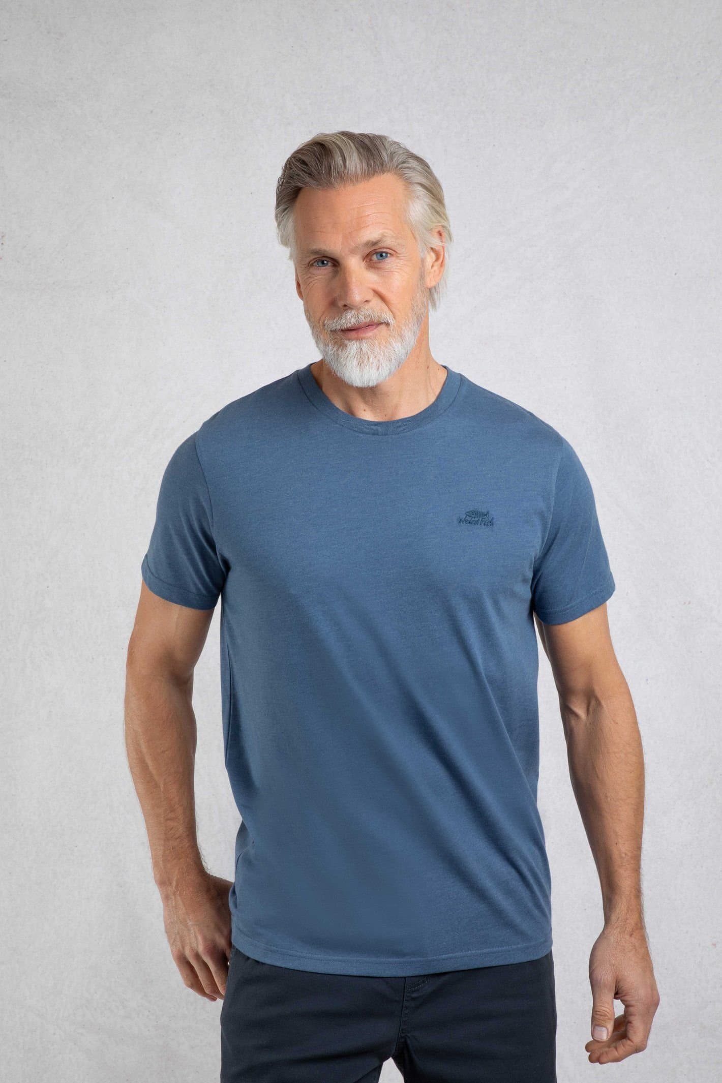 Weird Fish Weird Fish Men's Hooked Branded T-Shirt in Mid Blue