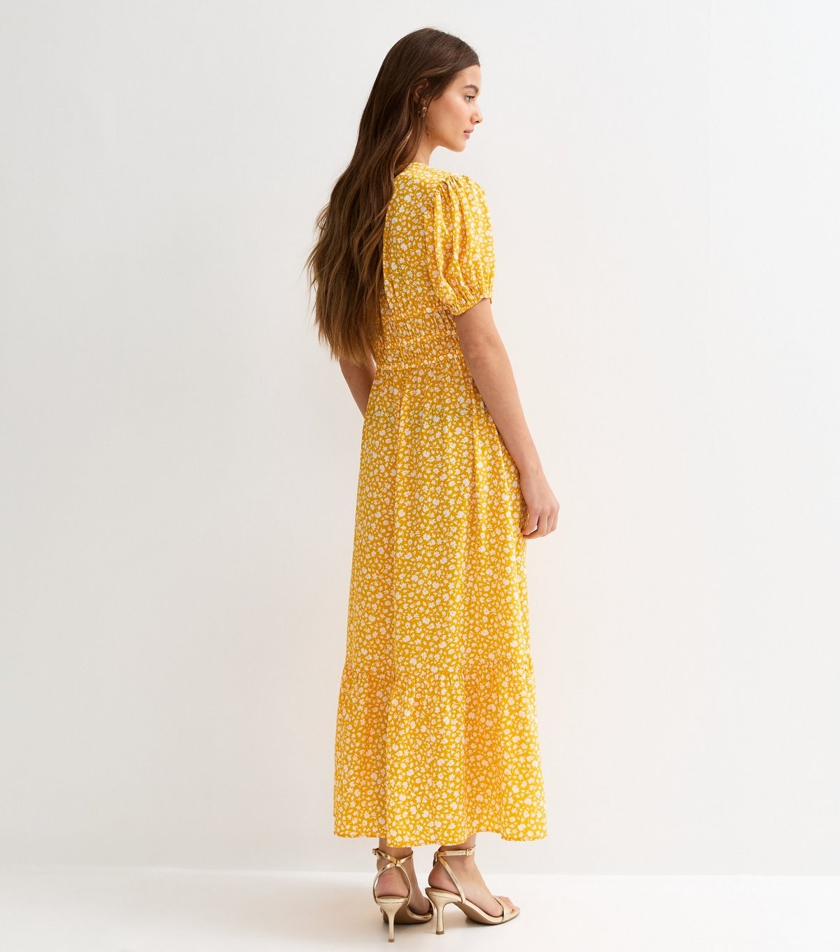 New Look Women's Yellow Ditsy Floral Short Sleeve Midi Dress New Look - 4