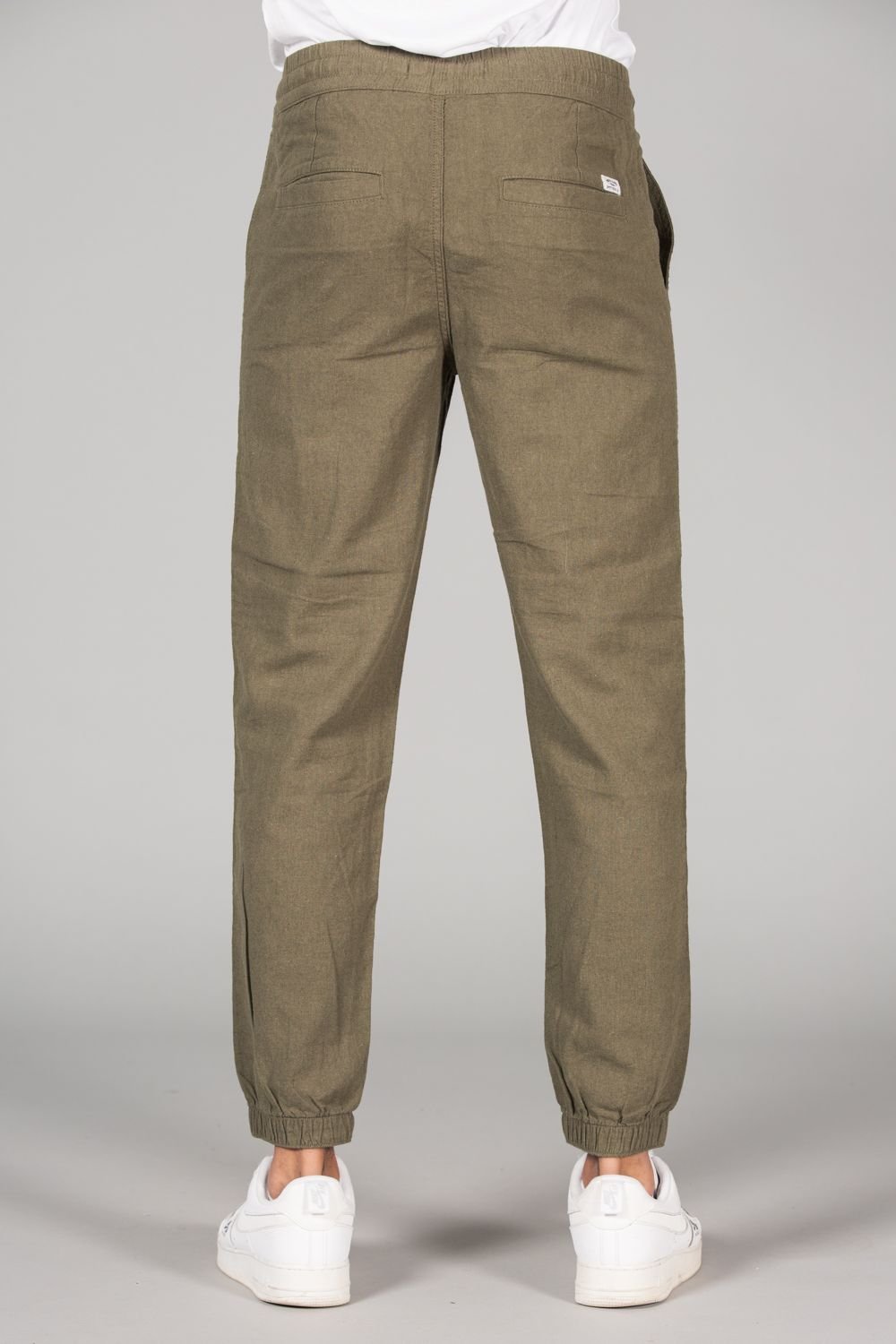 Tokyo Laundry Tokyo Laundry Men's Linen Blend Classic Fit Trousers in Olive - 2