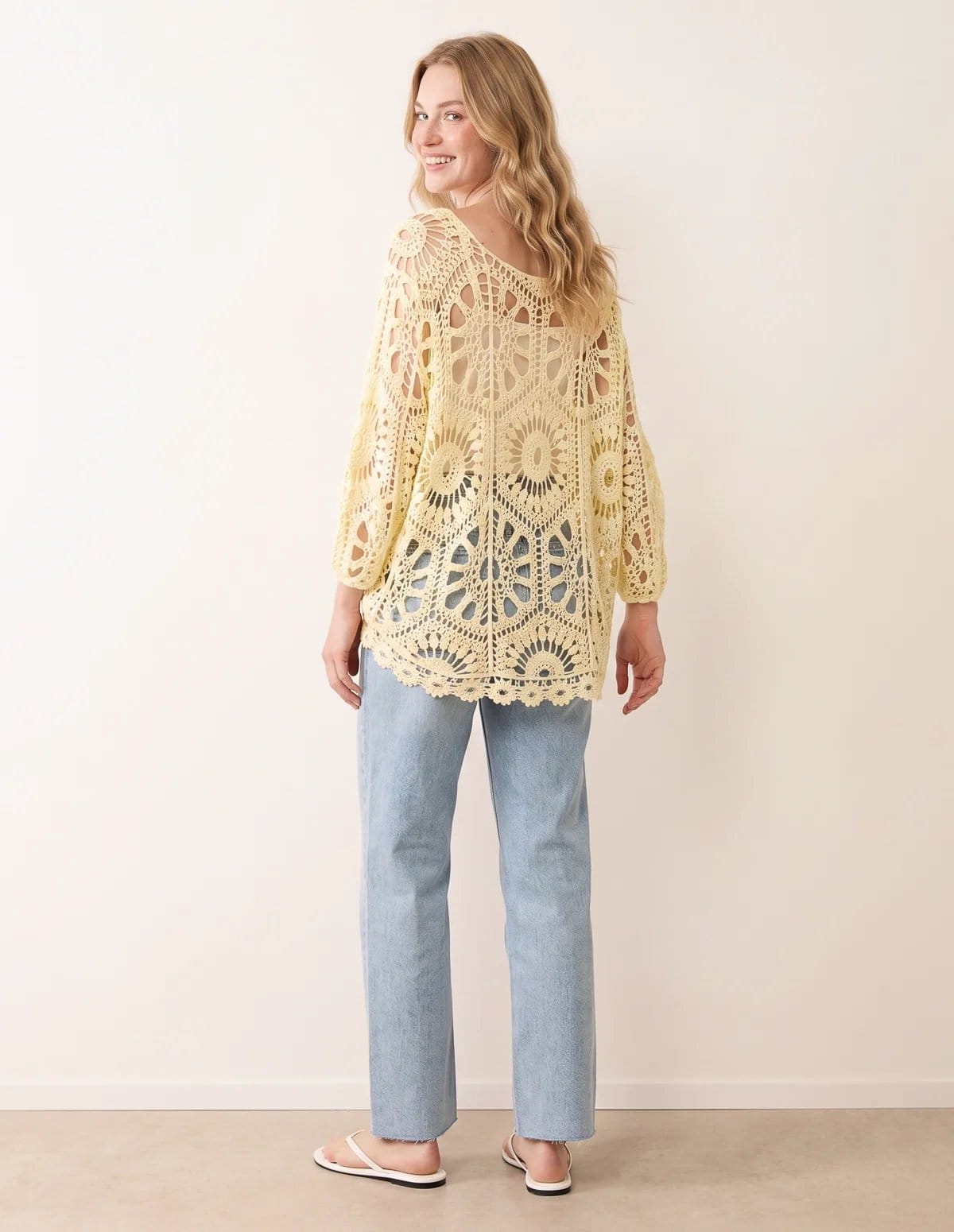 Blue Vanilla Crochet Detailed Kimono Top - 4