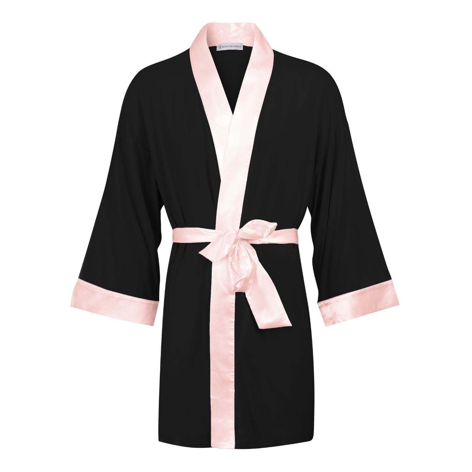 Bown of London Bown of London Women's Lightweight Short Dressing Gown - Persephone in Black - 2