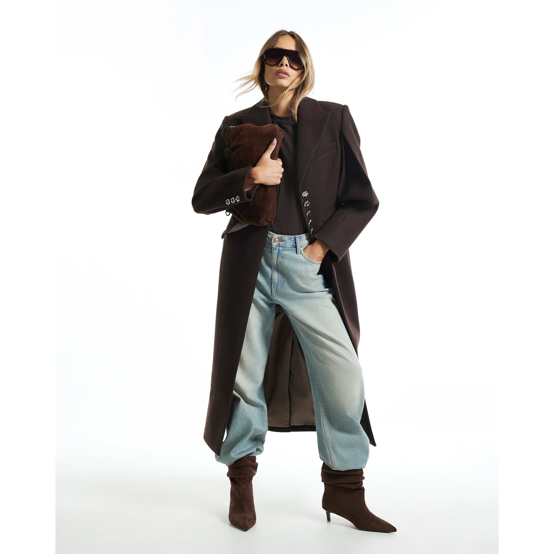 River Island River Island Womens Brown Cinch Detail Coat