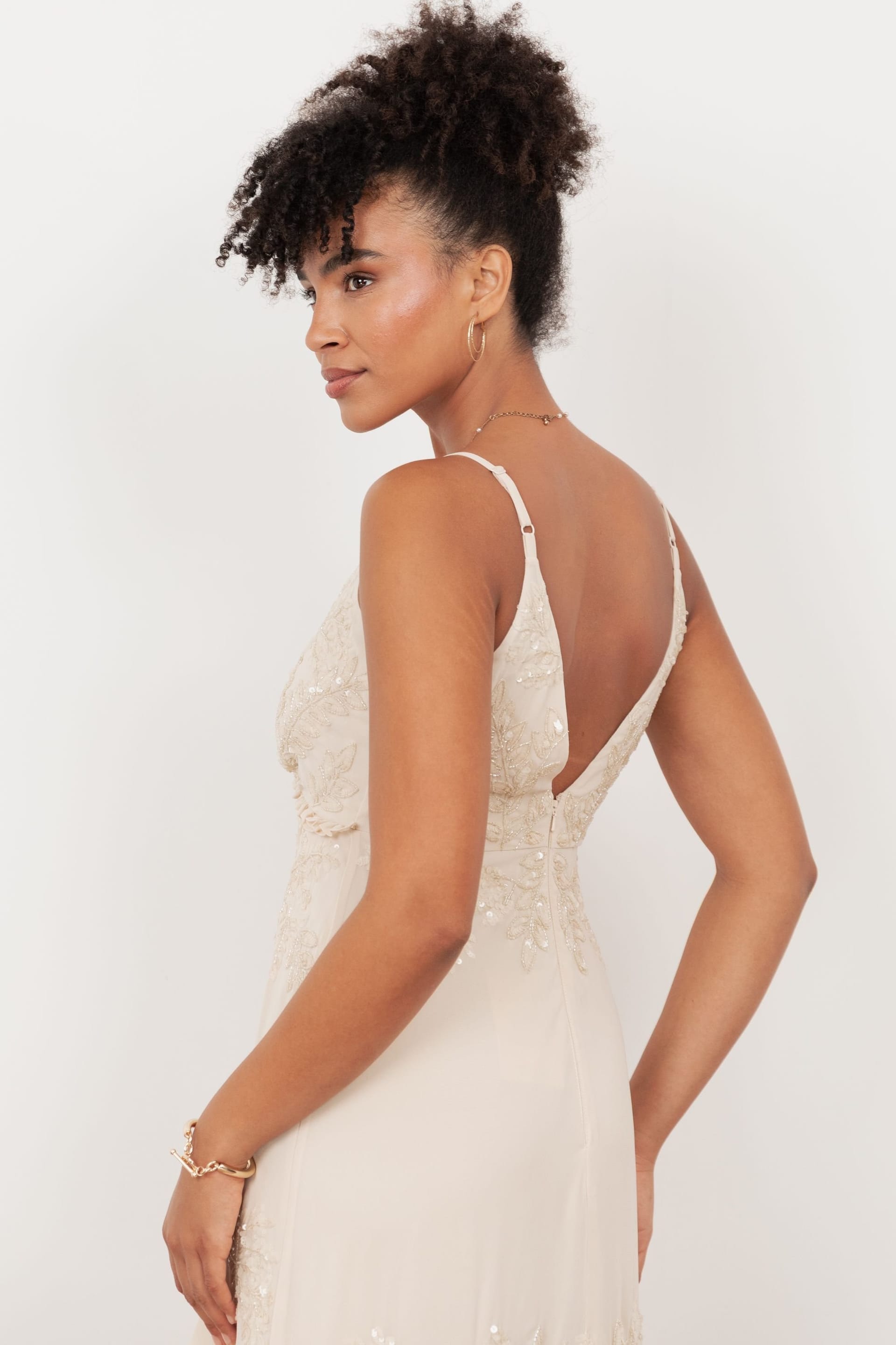 Maya Deluxe Maya Deluxe Women's Embellished Cami Maxi Dress in Nude - 4