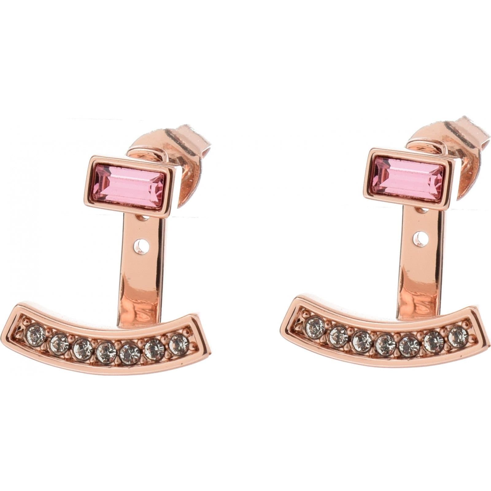 Adore Adore Rose Gold Earrings with Pink Crystals