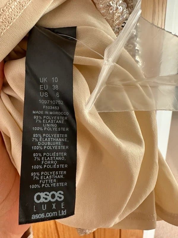 ASOS ASOS Luxe Champagne Sequin long sleeve bodycon dress