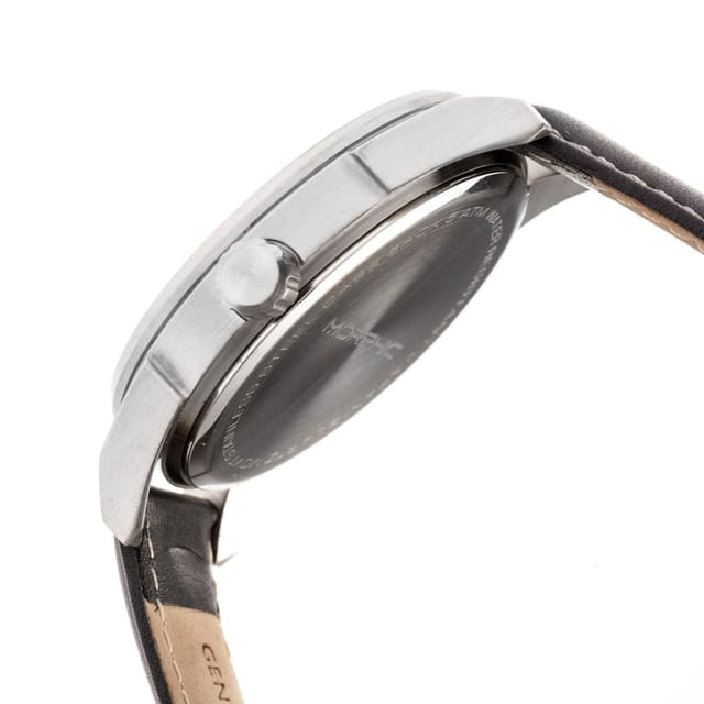 Morphic Morphic Men's M63 Series Leather-Band Watch w/Date in Silver - 3
