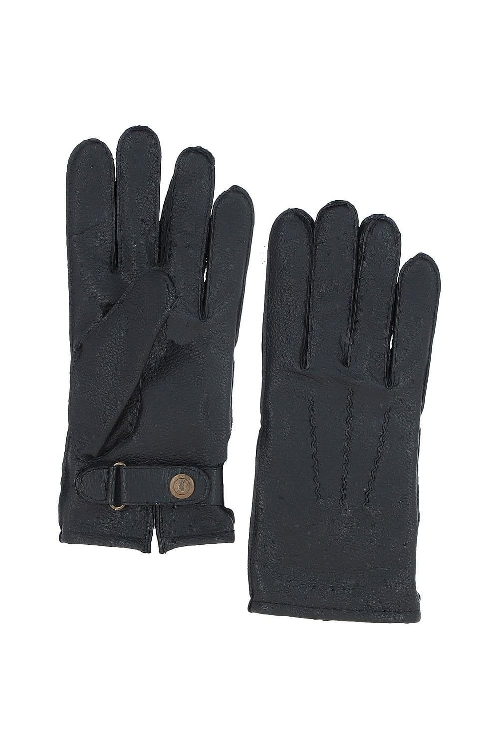 Gabicci GABICCI Men's '520' Soft Lambskin Real Leather Fleece Lining Gloves in Black - 1