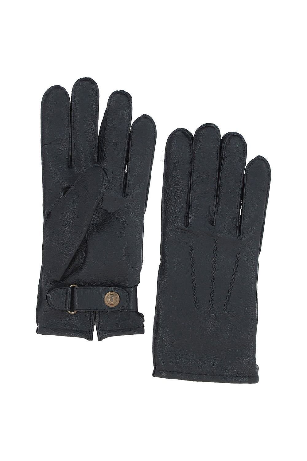 Gabicci GABICCI Men's '520' Soft Lambskin Real Leather Fleece Lining Gloves in Black