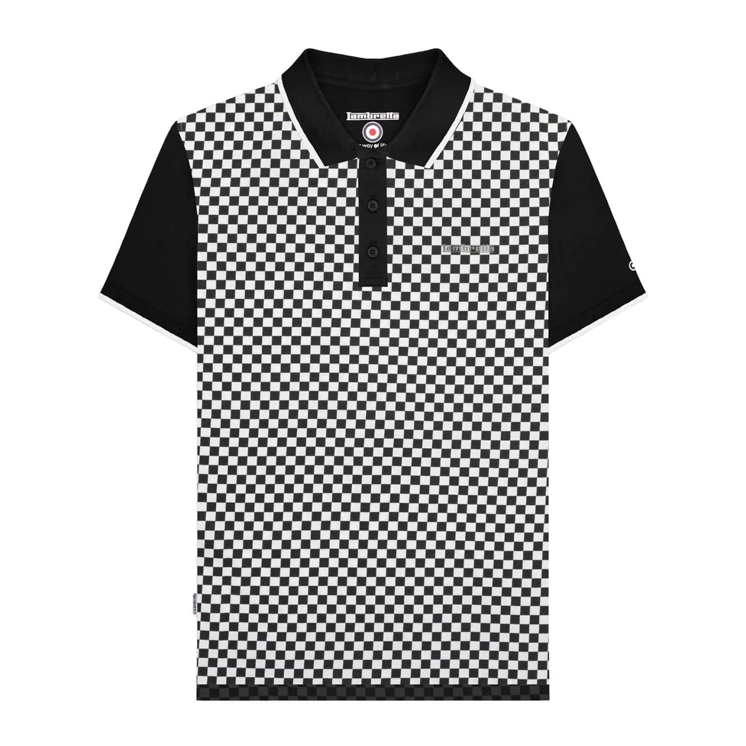 Lambretta Lambretta Men's SS25 Two Tone Big & Tall Polo Shirt in Black