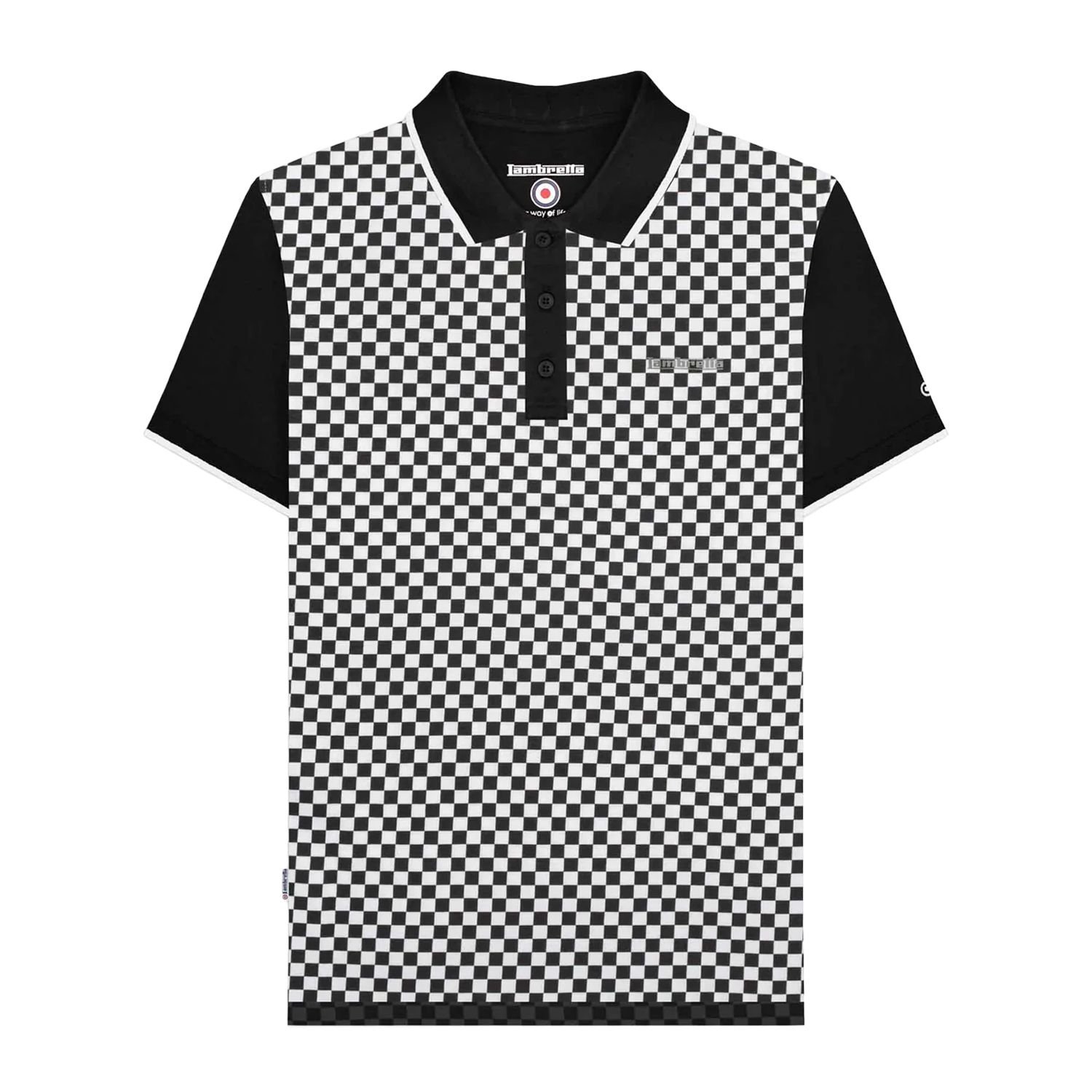 Lambretta Lambretta Men's SS25 Two Tone Big & Tall Polo Shirt in Black - 2