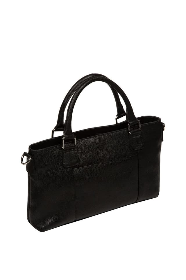 Cultured London Cultured London Women's 'Aviana' Leather Grab Bag in Black - 3