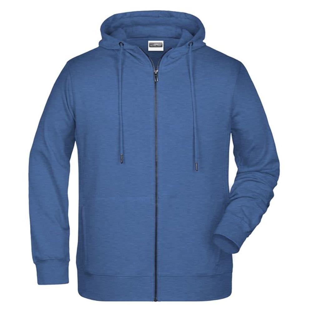 James and Nicholson James and Nicholson Men's Full Zip Hoodie in Mid Blue
