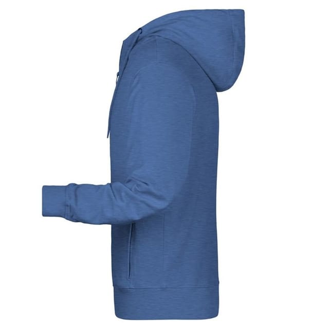 James and Nicholson James and Nicholson Men's Full Zip Hoodie in Mid Blue - 3