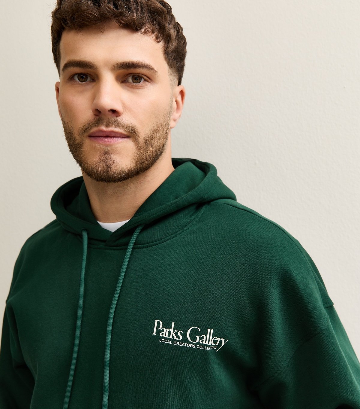 Only and Sons Men's Dark Green Parks Gallery Logo Hoodie Only and Sons New Look - 3