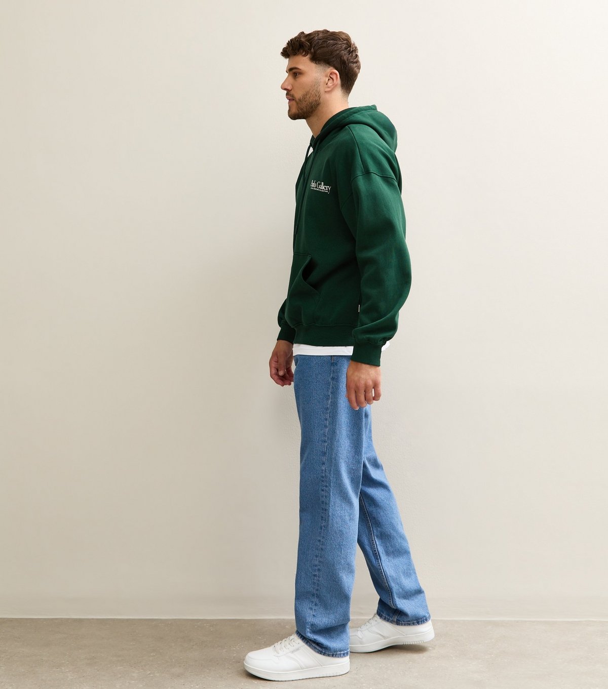 Only and Sons Men's Dark Green Parks Gallery Logo Hoodie Only and Sons New Look - 4