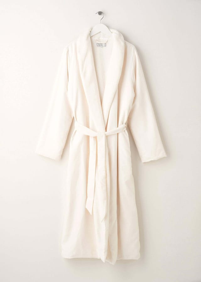 Truly Truly Women's White Fleece Dressing Gown in Off-White - 3