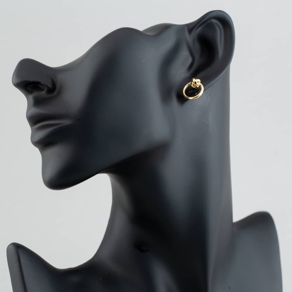 T.H.Baker T.H.Baker Women's 9ct Yellow Gold Open Circle Criss Cross Stud Earrings ER731 - 2