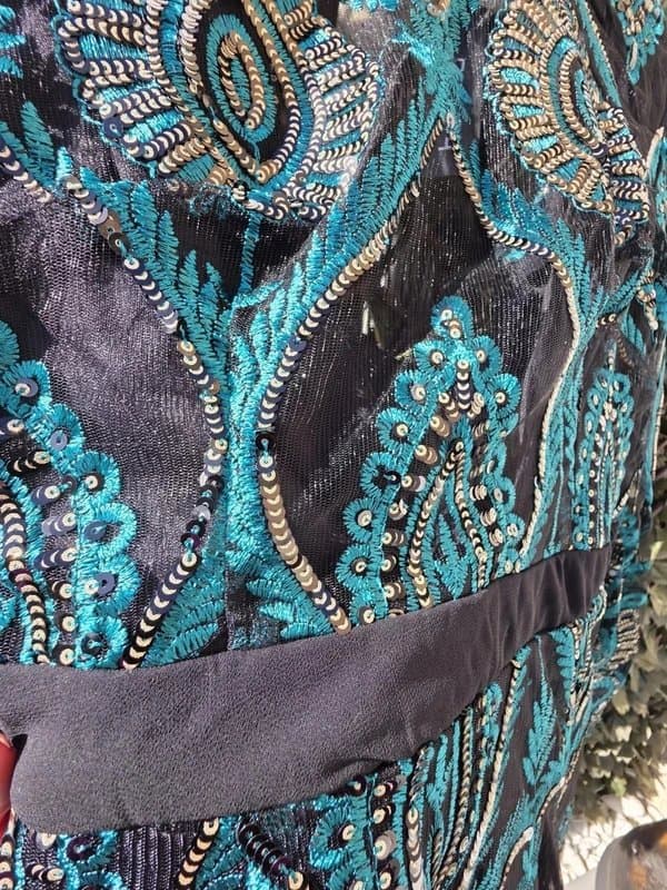 Boohoo luxury Black Green Sequin Mini Party Dress Christmas NYE UK 10 Bnwt Boohoo Gatsby