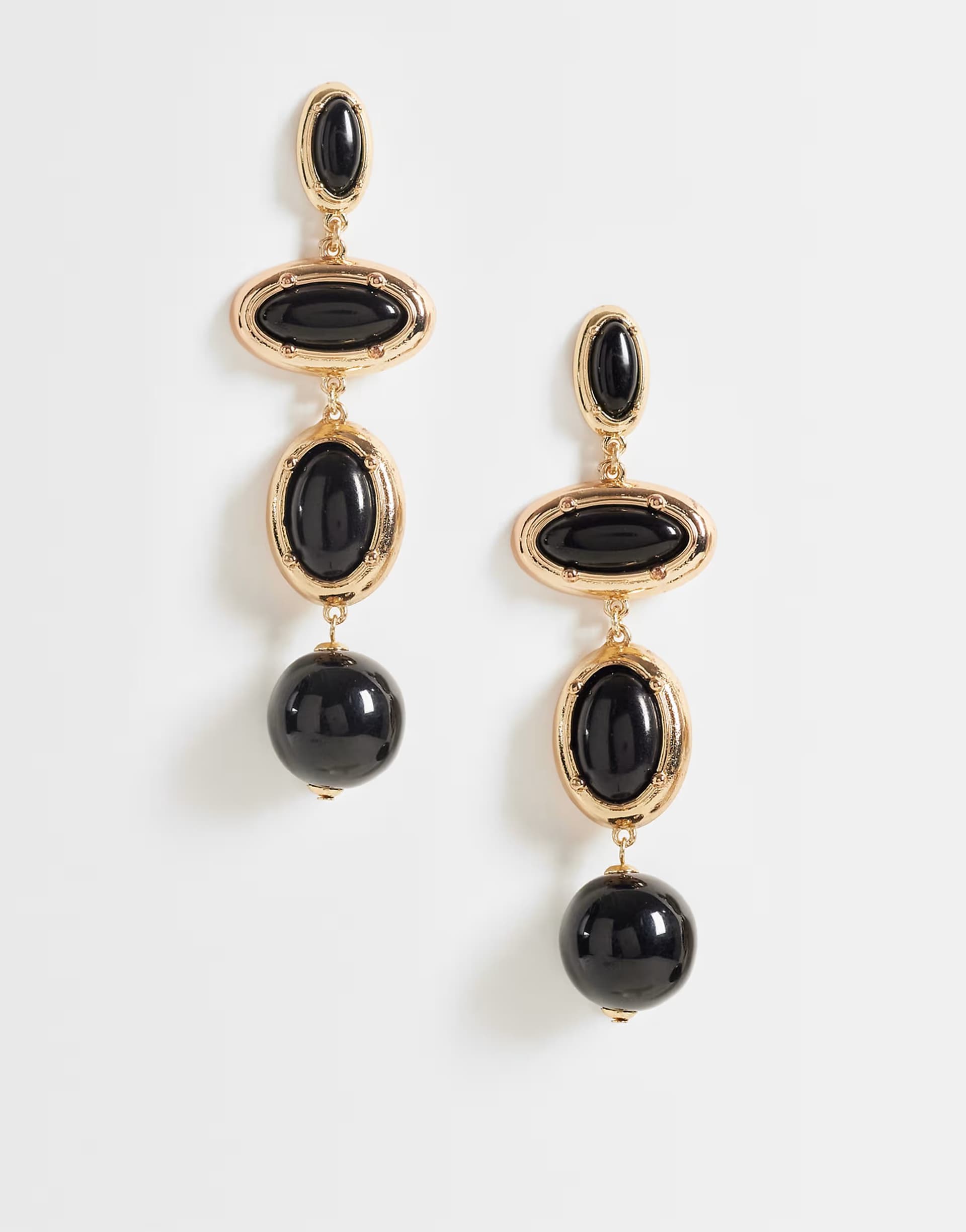 ASOS ASOS DESIGN earring with black stone-set pendants