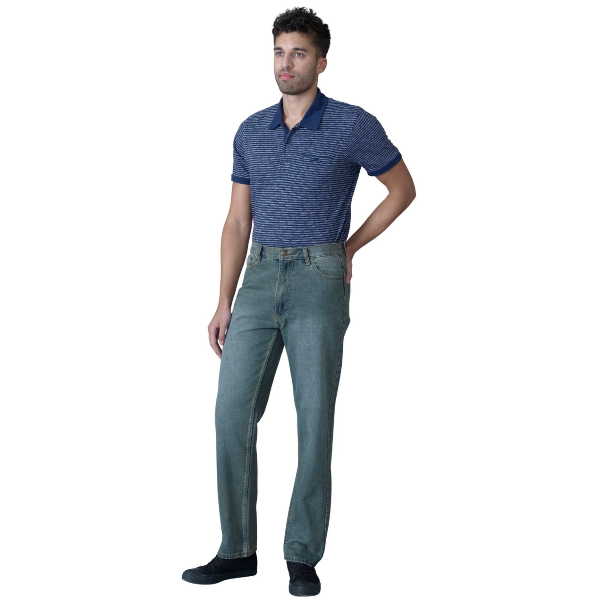 Duke Clothing Duke Clothing Men's Rockford Comfort Fit Jeans in Mid Blue - 3