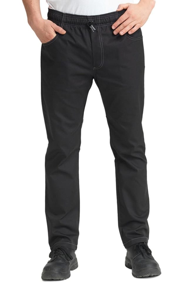 Le Chef Le Chef Men's Crease Resistant Prep Trousers in Black - 2