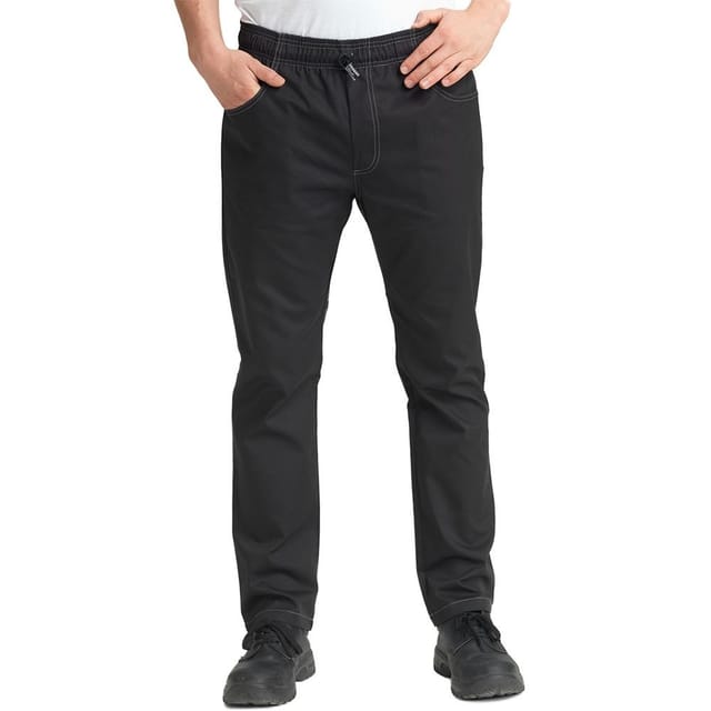 Le Chef Le Chef Men's Crease Resistant Prep Trousers in Black - 3