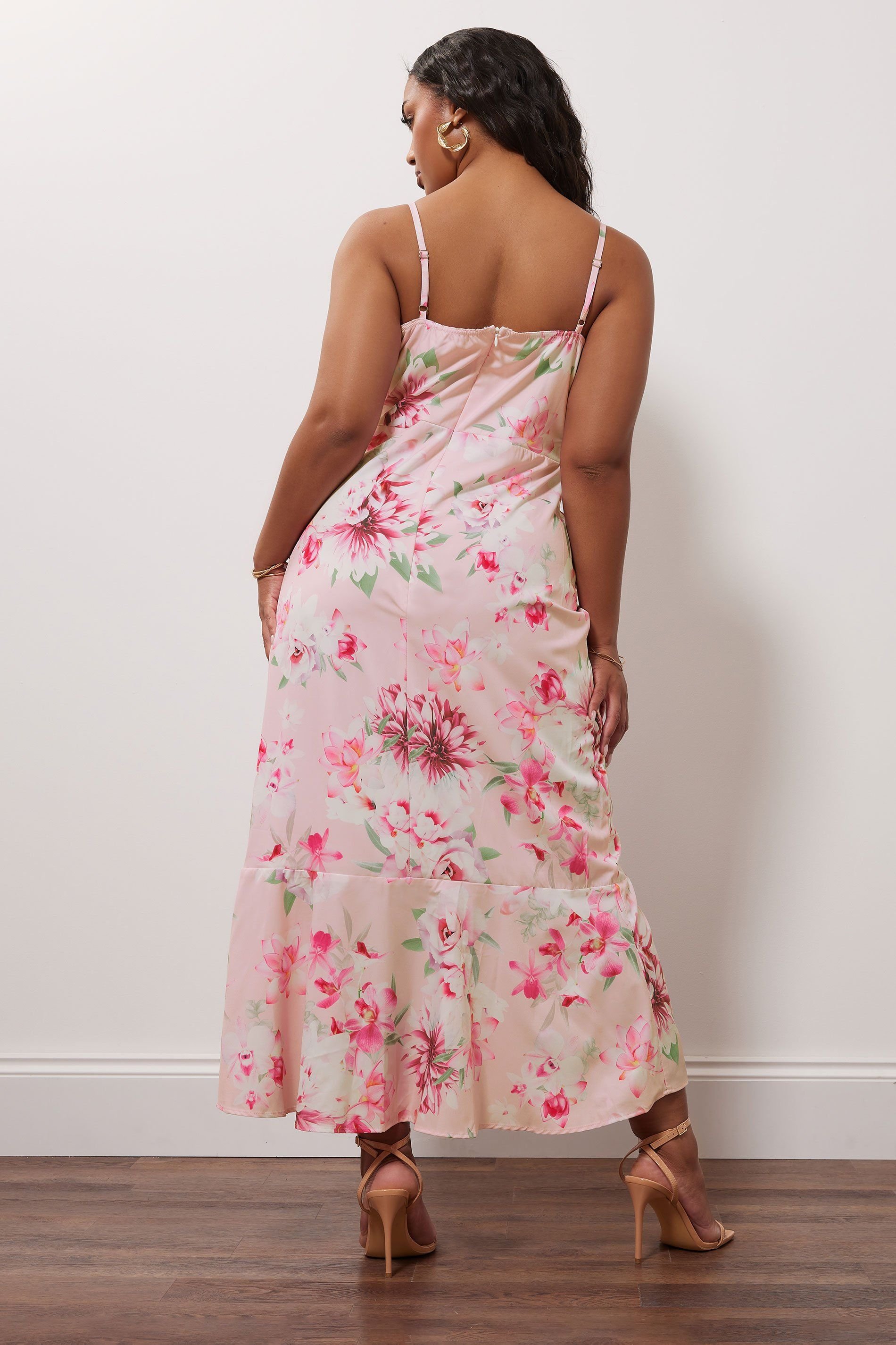 Yours Yours Women's Ruffle Wrap Dress in Pink - 3