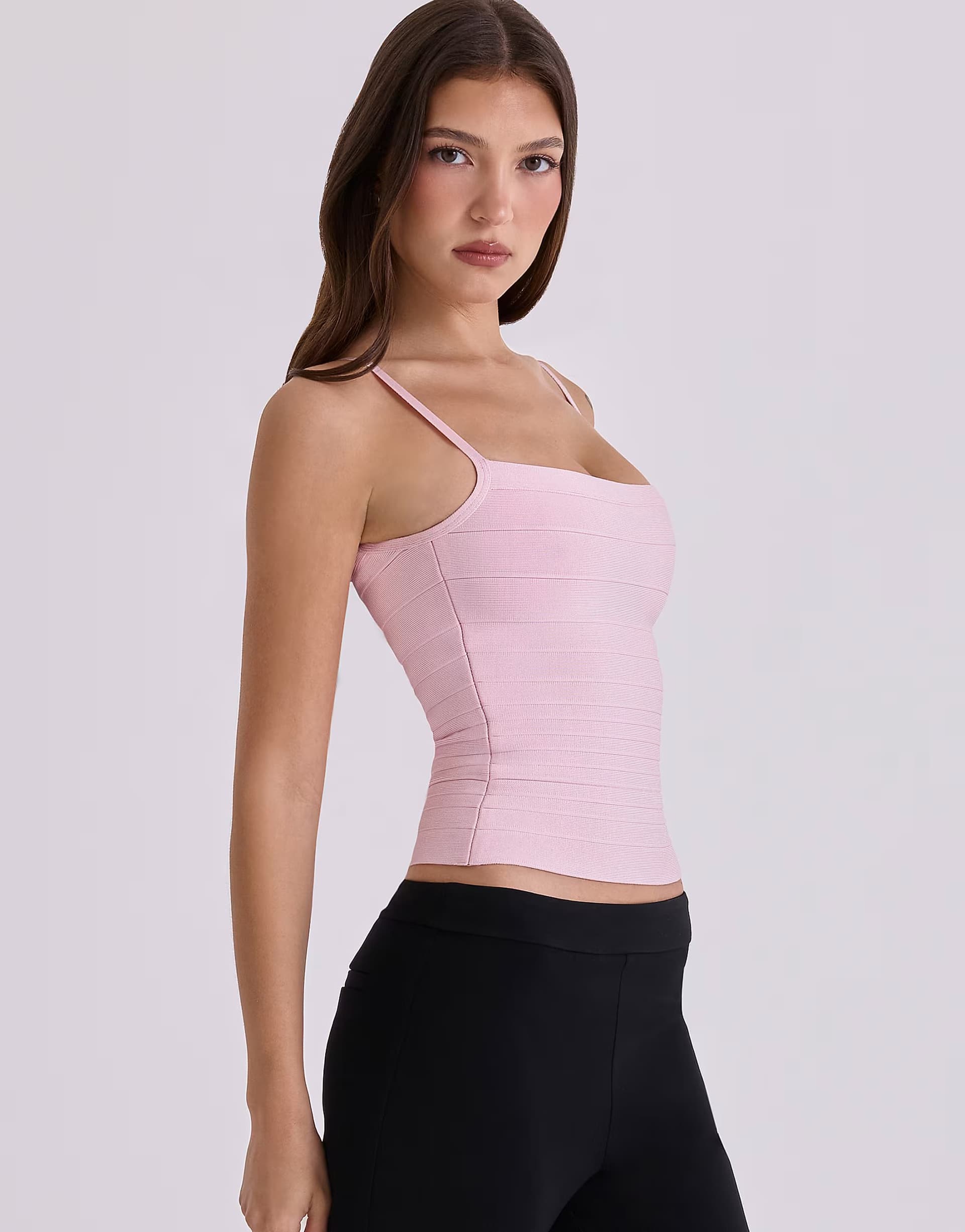 ASOS House of CB The body baby pink bandage top in baby pink