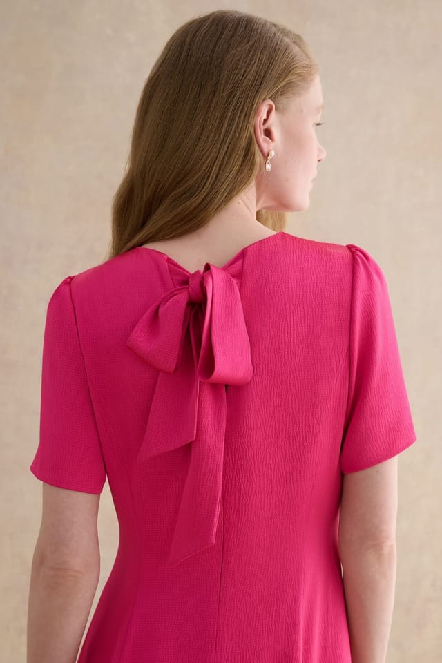 Hobbs London Hobbs London Women's Camille Satin Midi Dress in Fuchsia - 3