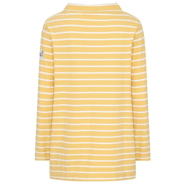 Lazy Jacks Lazy Jacks Women's Striped Roll Neck Sweatshirt in Lemon - 2