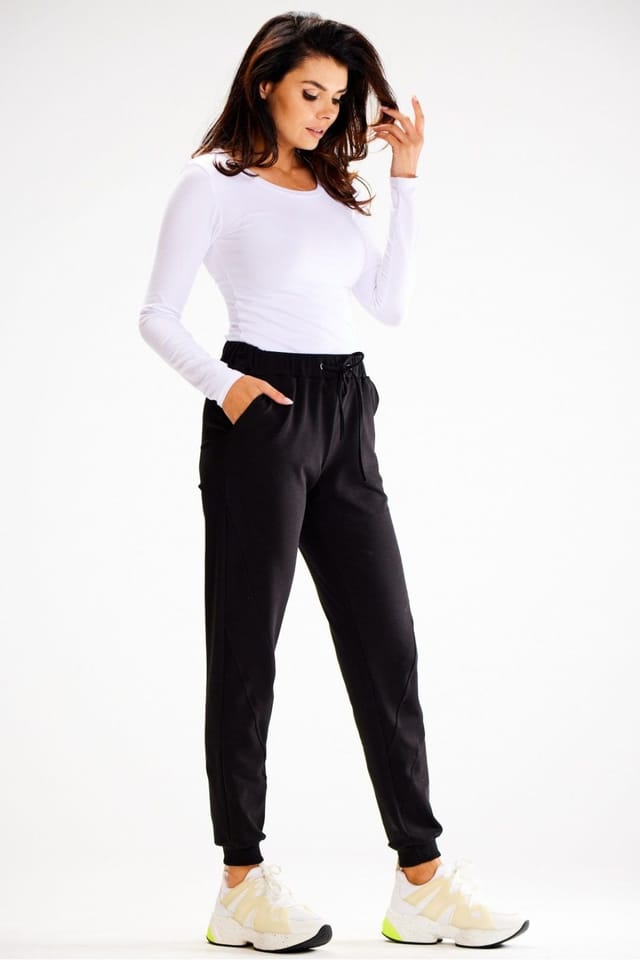 Love Lace Love Lace Women's Loose Tracksuit Trousers With Stitch Detail in Black - 2