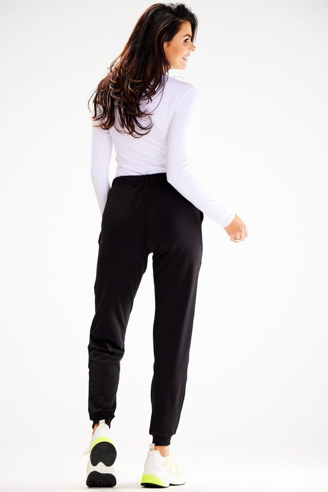 Love Lace Love Lace Women's Loose Tracksuit Trousers With Stitch Detail in Black - 3