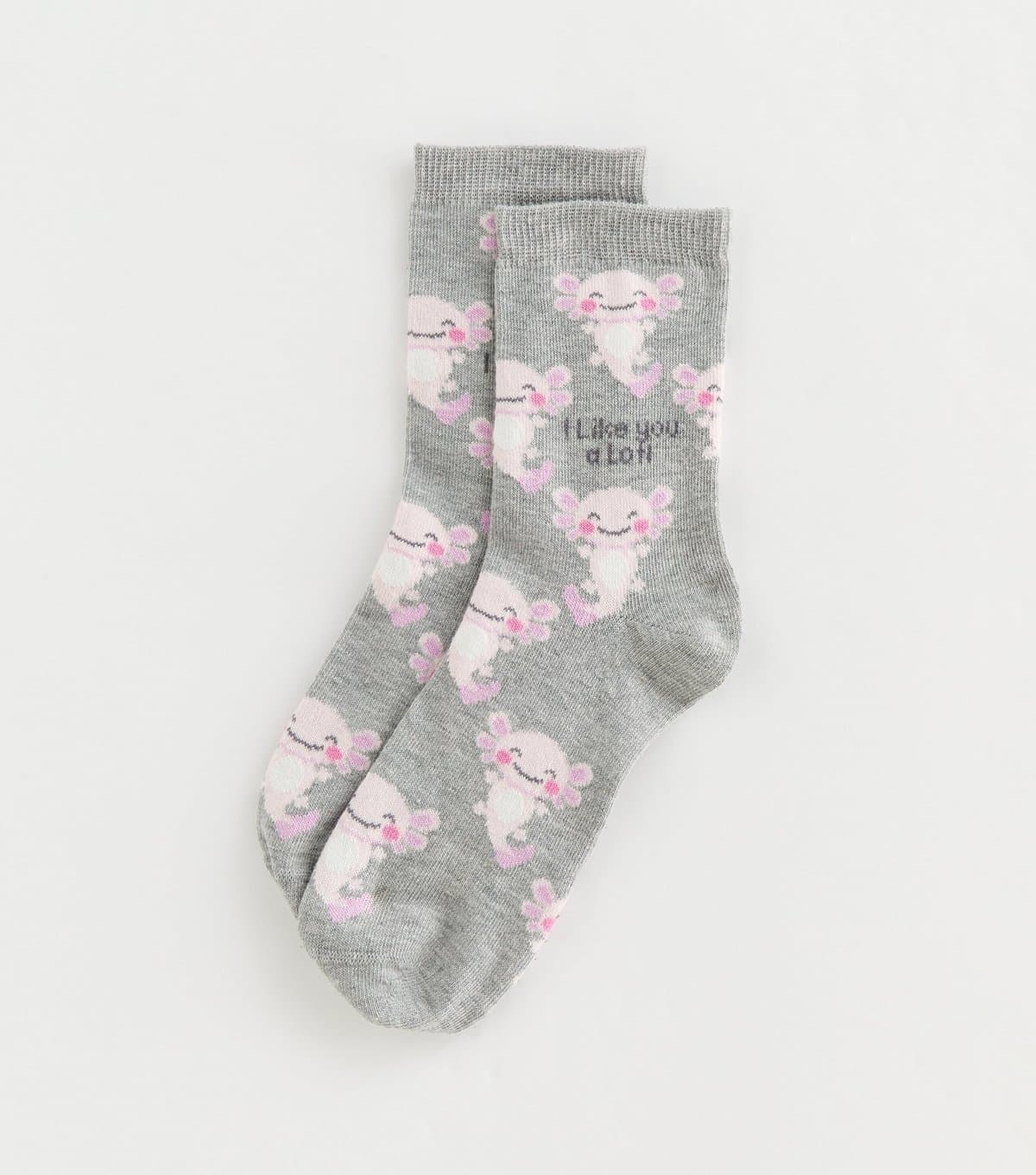 New Look Grey 'I like you a lotl' Socks New Look
